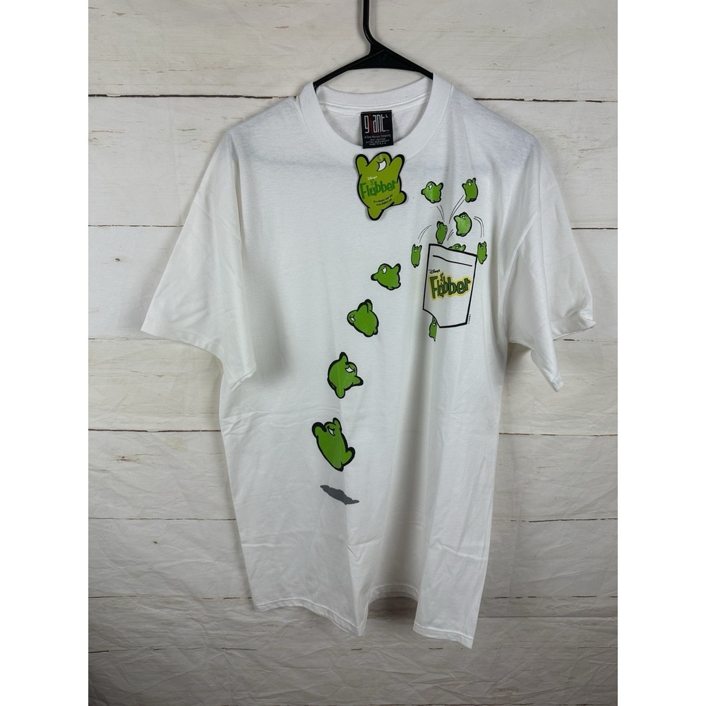 Dead‎ stock Flubber Shirt Mens Size L White Pocket Tee 90s Movie Promo New Giant
